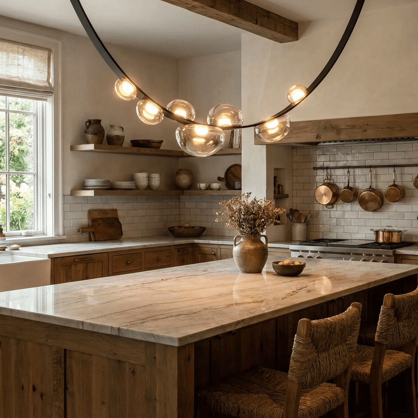 Orvyn Leather Arc Chandelier