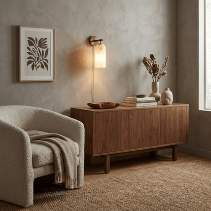 Pillar Alabaster Plug-in Wall Sconce
