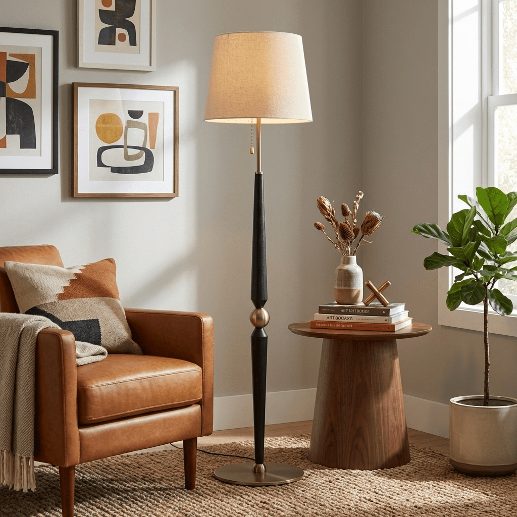 Solenne Sculpted Wood Floor Lamp