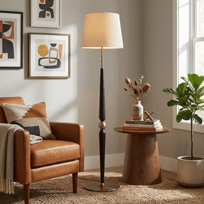 Solenne Sculpted Wood Floor Lamp