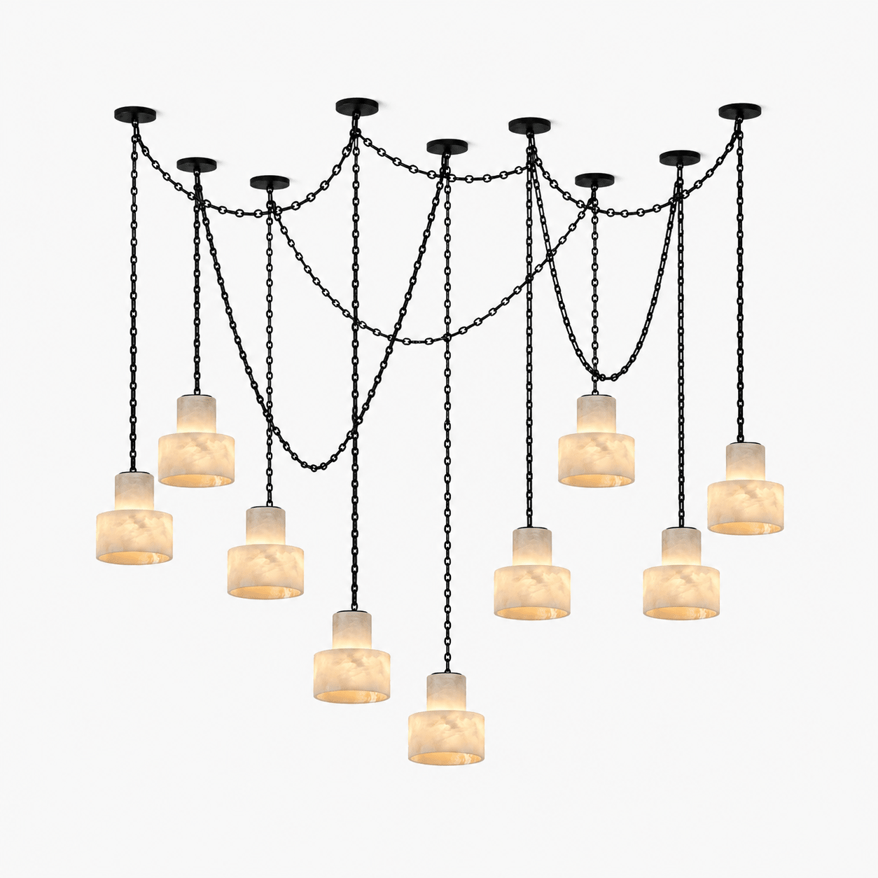 Multi-Tier Chain Drum Pendant Lamp