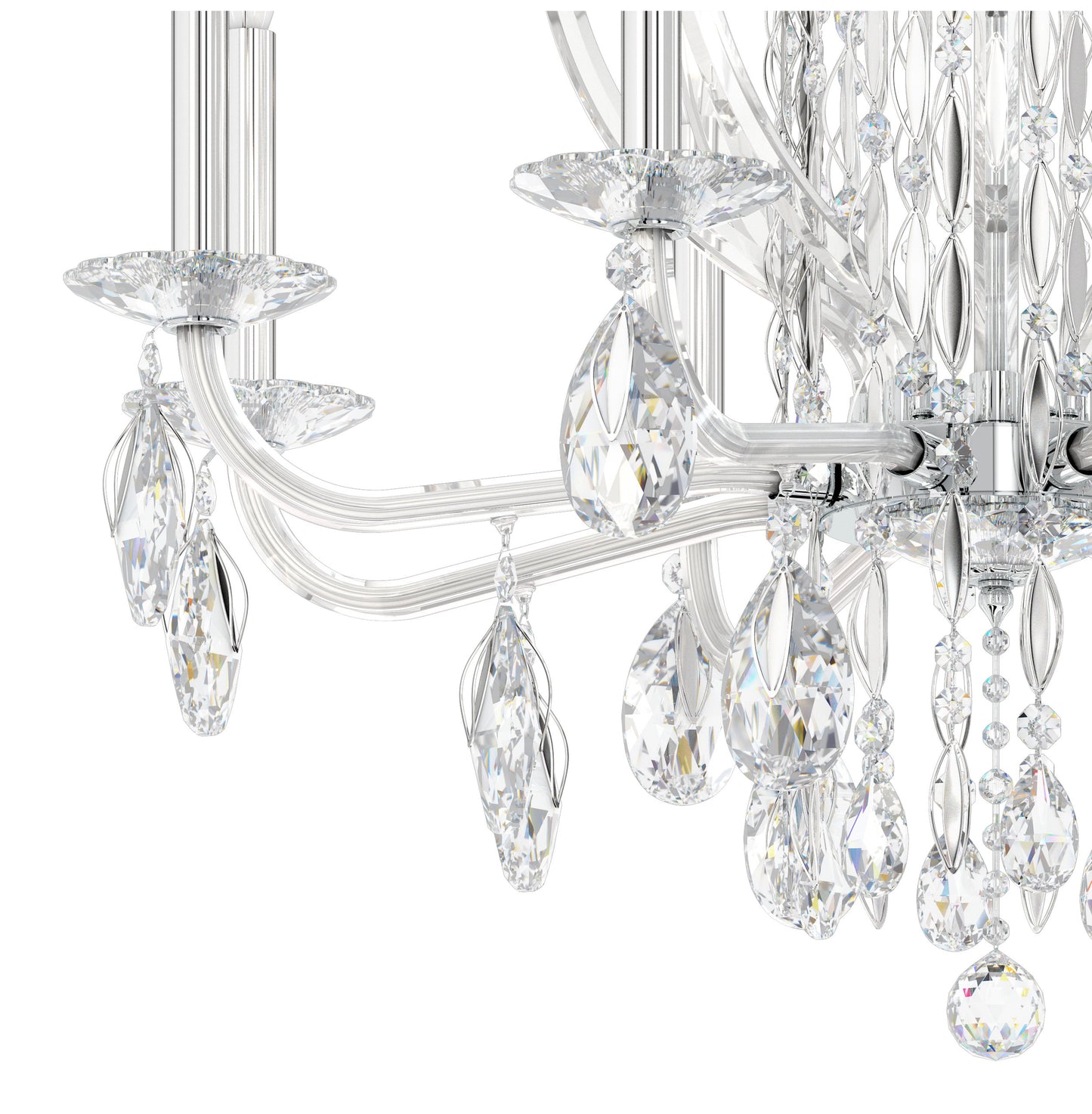 Schonbek Rs8308N-401S 8 Light Crystal Chandelier, Polished Stainless SteelBy Schonbek