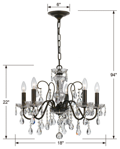 Crystorama Lighting Group 3025-CL-S Butler 5 Light 23"W Crystal - EnglishBy Crystorama Lighting
