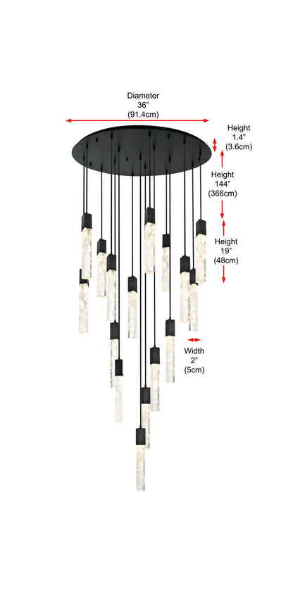 Home Living 36" Chandelier, BlackBy Home Living
