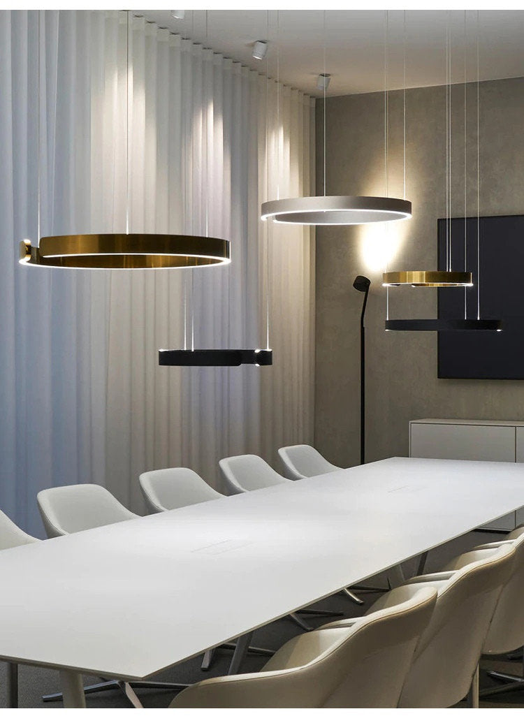 Brig-Glis | Gold Spiral LED Chandelier for Living Room, 3 Rings Large - Dia31.5x23.6x15.8" / Dia80x60x40cmBy Miron Demid LLC