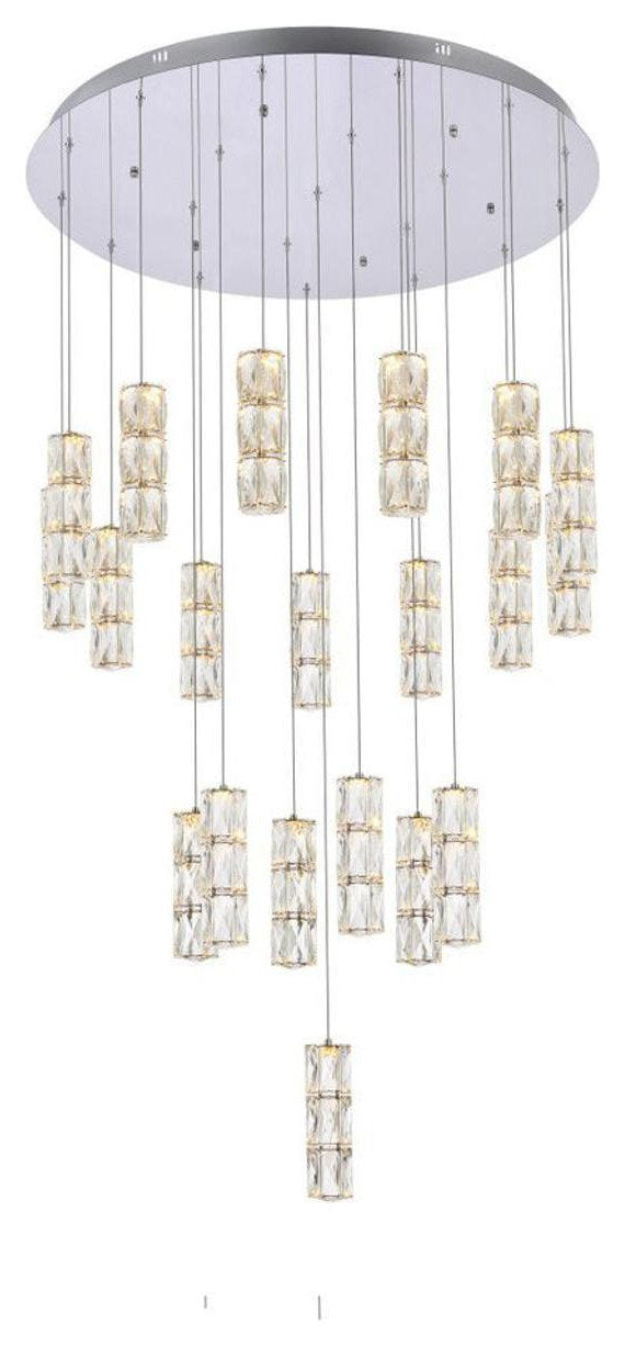 Polaris 20 Light Chandelier, ChromeBy Elegant Furniture & Lighting