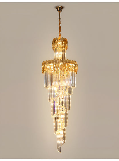 Le Cannet | Luxury Spiral Crystal Chandelier For Stairway, Smoky Gray, 15.8''By Miron Demid LLC