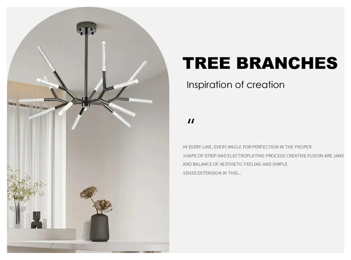 Aliano | Creative Tree Branches Design Bubble Crystal Chandelier, Black, 15 Heads, Cool LightBy Miron Demid LLC