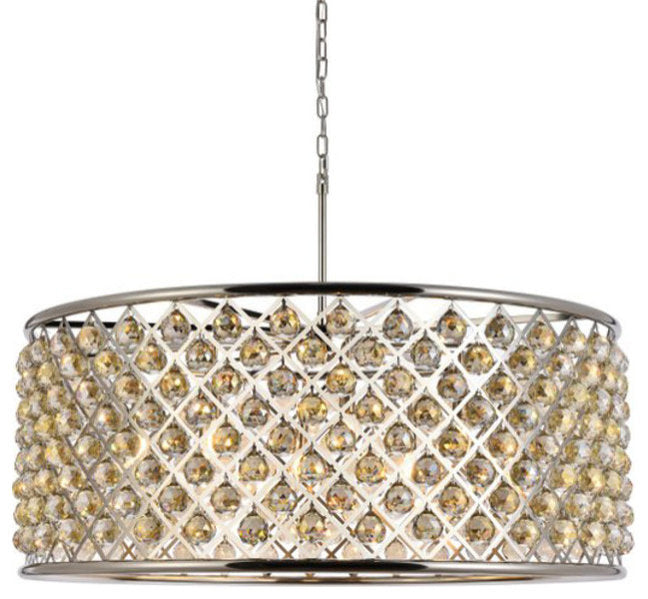 Elegant Lighting 1214G43-GT/RC Madison 10 Light 44"W Crystal Drum - PolishedBy Elegant Furniture & Lighting