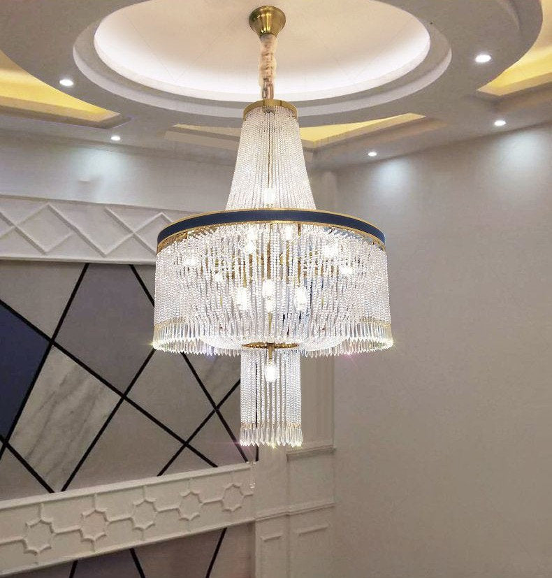 Deiva Marina | Luxury Large Spiral Crystal Chandelier for StaircaseBy Miron Demid LLC