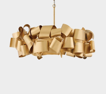 Zelo Surrigone | Postmodern Creative Gray/Gold Iron Chandelier, Copper, 31.5"By Miron Demid LLC