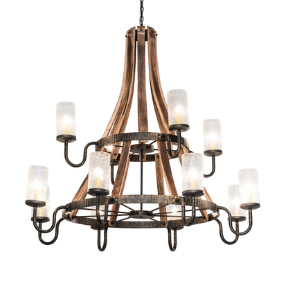 61" Wide Barrel Stave 12 Light ChandelierBy Meyda Lighting