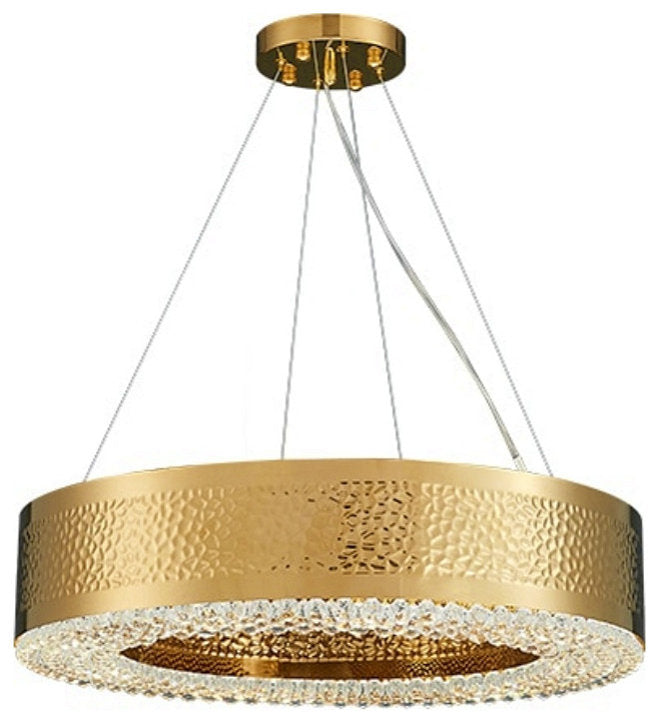 Premium Gold Plated Crystal Ring Chandelier, Diameter 40"By MORSALE