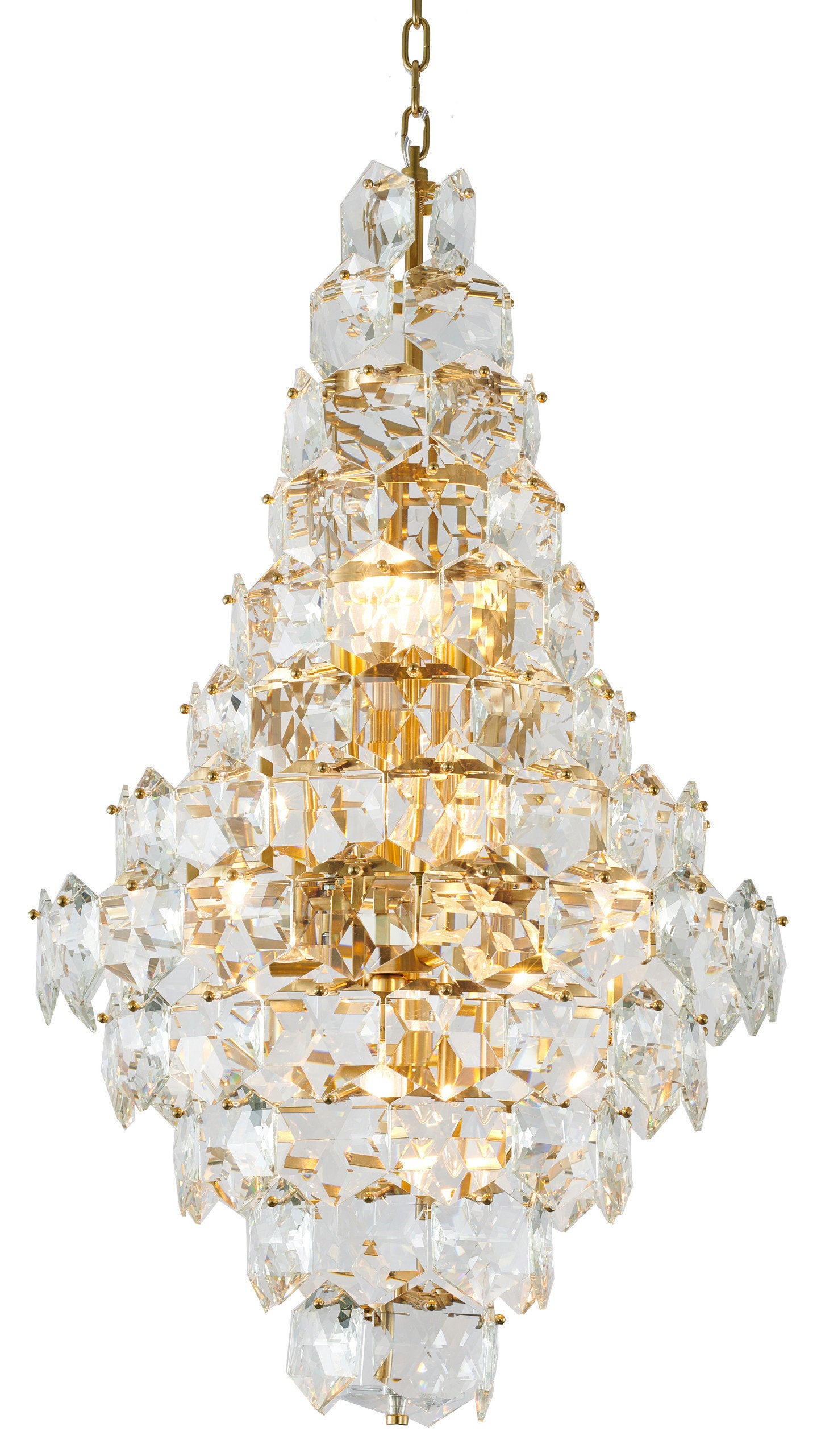 Clear Crystal Chandelier With Brass HardwareBy Design Living