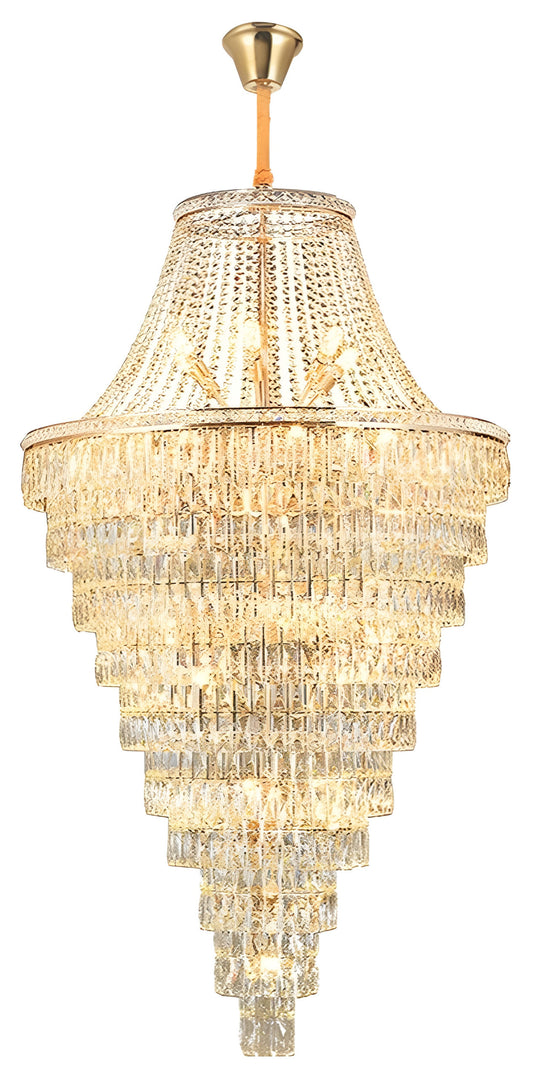 La Croix-sur-Roudoule | Duplex Spiral Crystal Stairway Chandelier, Dia47.2"By Miron Demid LLC