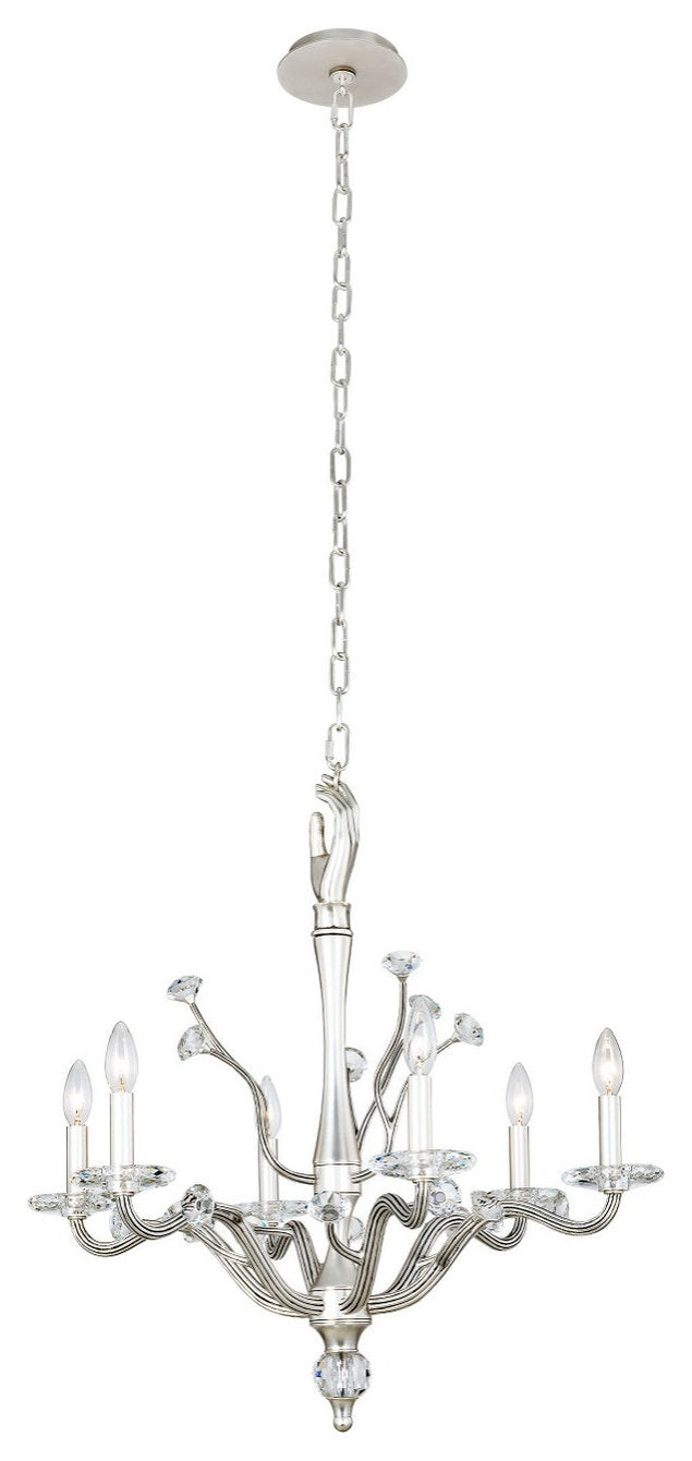 Kalco 517771 Venus 6 Light 26"W Crystal Candle Style Chandelier - PewterBy KALCO LIGHTING