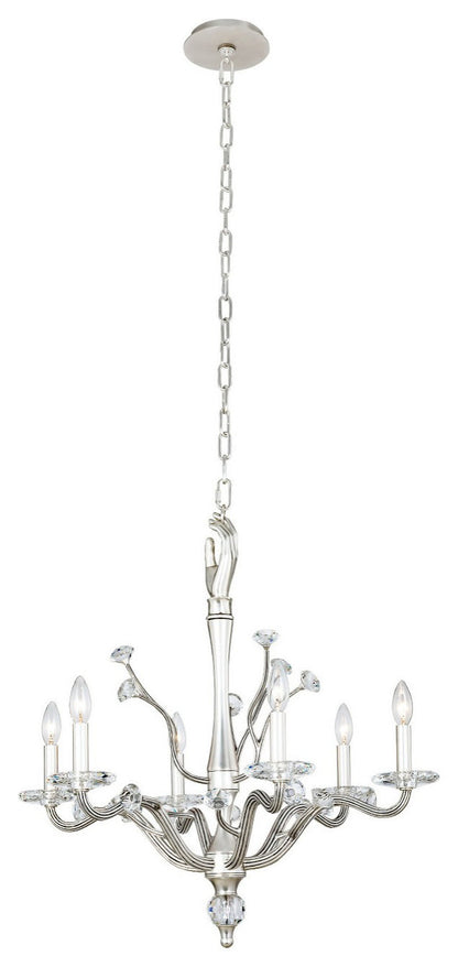 Kalco 517771 Venus 6 Light 26"W Crystal Candle Style Chandelier - PewterBy KALCO LIGHTING