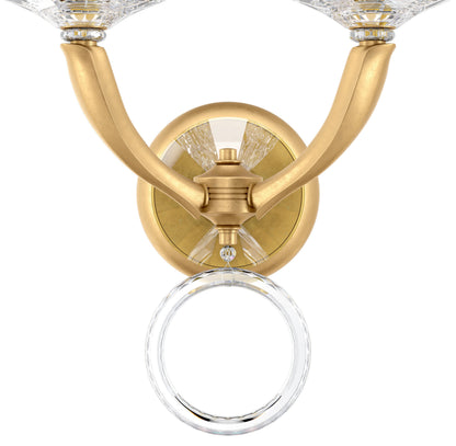 Schonbek Ma1002N-22O 2 Light Crystal Sconce, Heirloom GoldBy Schonbek
