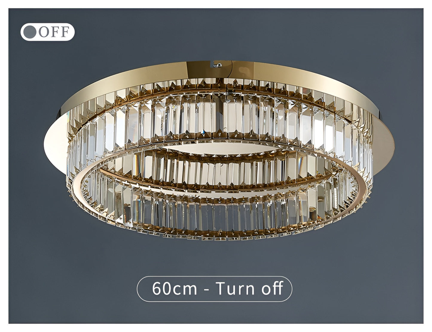 Adrara | Stunning Gold Led Crystal Ceiling Chandelier, 31.5''By Miron Demid LLC