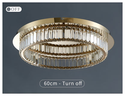 Adrara | Stunning Gold Led Crystal Ceiling Chandelier, 31.5''By Miron Demid LLC