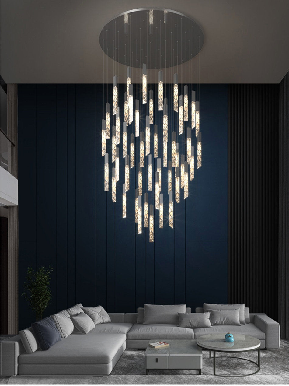 Riomaggiore | Long Staircase Crystal Chandelier, 16 LightsBy Miron Demid LLC