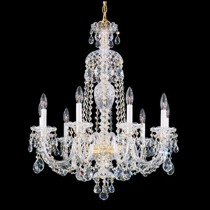 Sterling 9-Light Chandelier in Silver With Clear Heritage CrystalBy Schonbek