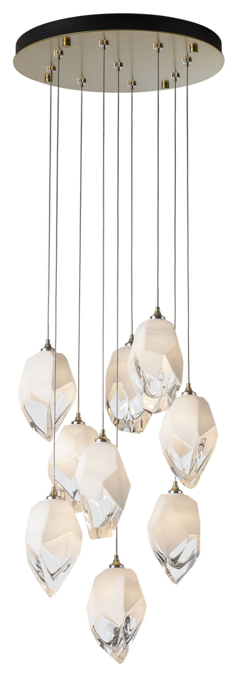 Chrysalis 9-Light Large Crystal Pendant Modern Brass White Crystal LongBy Hubbardton Forge