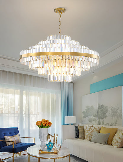 Calenzana | Large Chic Hanging Crystal Chandelier, 39.4''By Miron Demid LLC