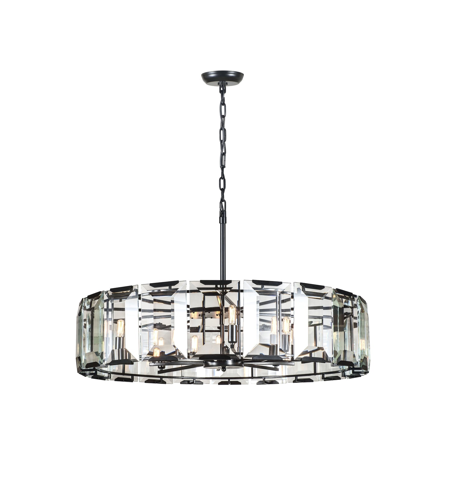 1211 Monaco Collection Pendant Lamp, Flat Black Matte, 43''x12'', 10-BulbBy Elegant Furniture & Lighting