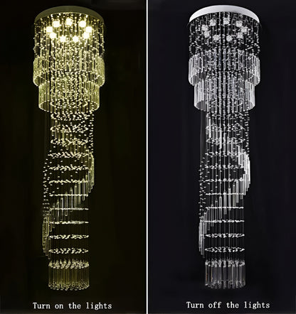 Levens | Exquisite Modern Flush Mount Crystal Chandelier, Dia31.5xh118.11" / Dia80xh300cm, Warm LightBy Miron Demid LLC