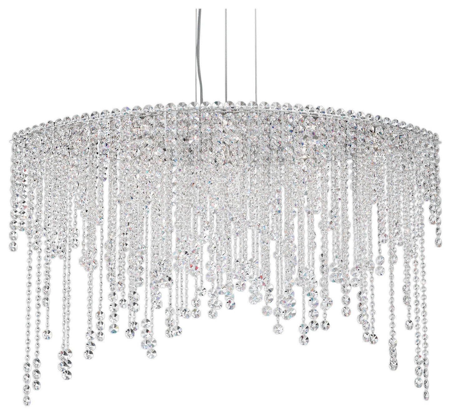 Chantant 8-Light Pendant in Stainless Steel With Clear Heritage CrystalBy Schonbek
