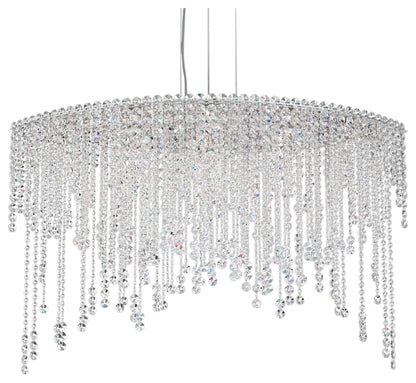 Chantant 8-Light Pendant in Stainless Steel With Clear Heritage CrystalBy Schonbek