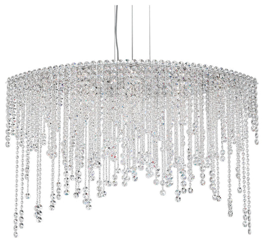 Chantant 8-Light Pendant in Stainless Steel With Clear Heritage CrystalBy Schonbek