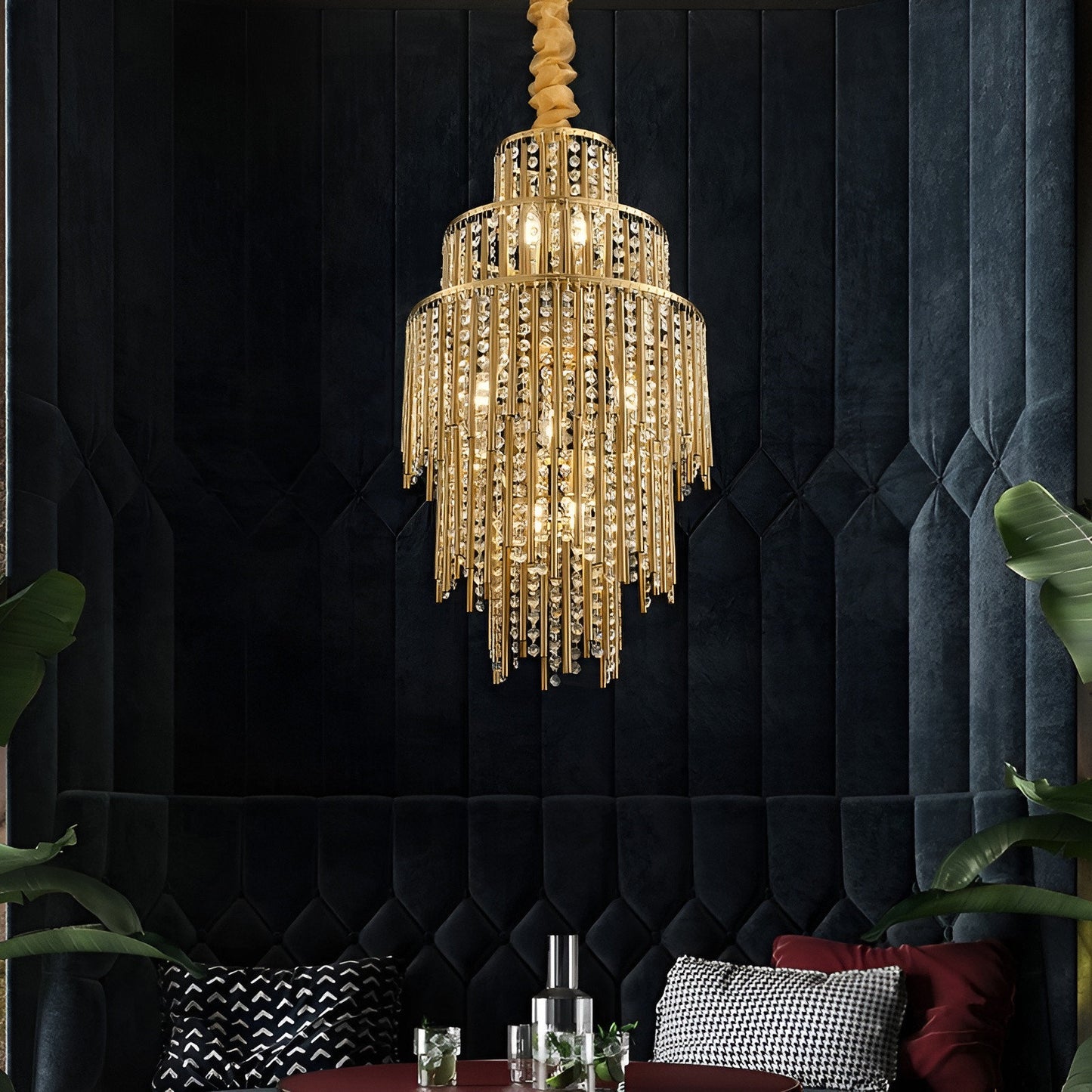 Antibes | Luxury Gold Chandelier With Crystal Balls, Warm Light, DimmableBy Miron Demid LLC
