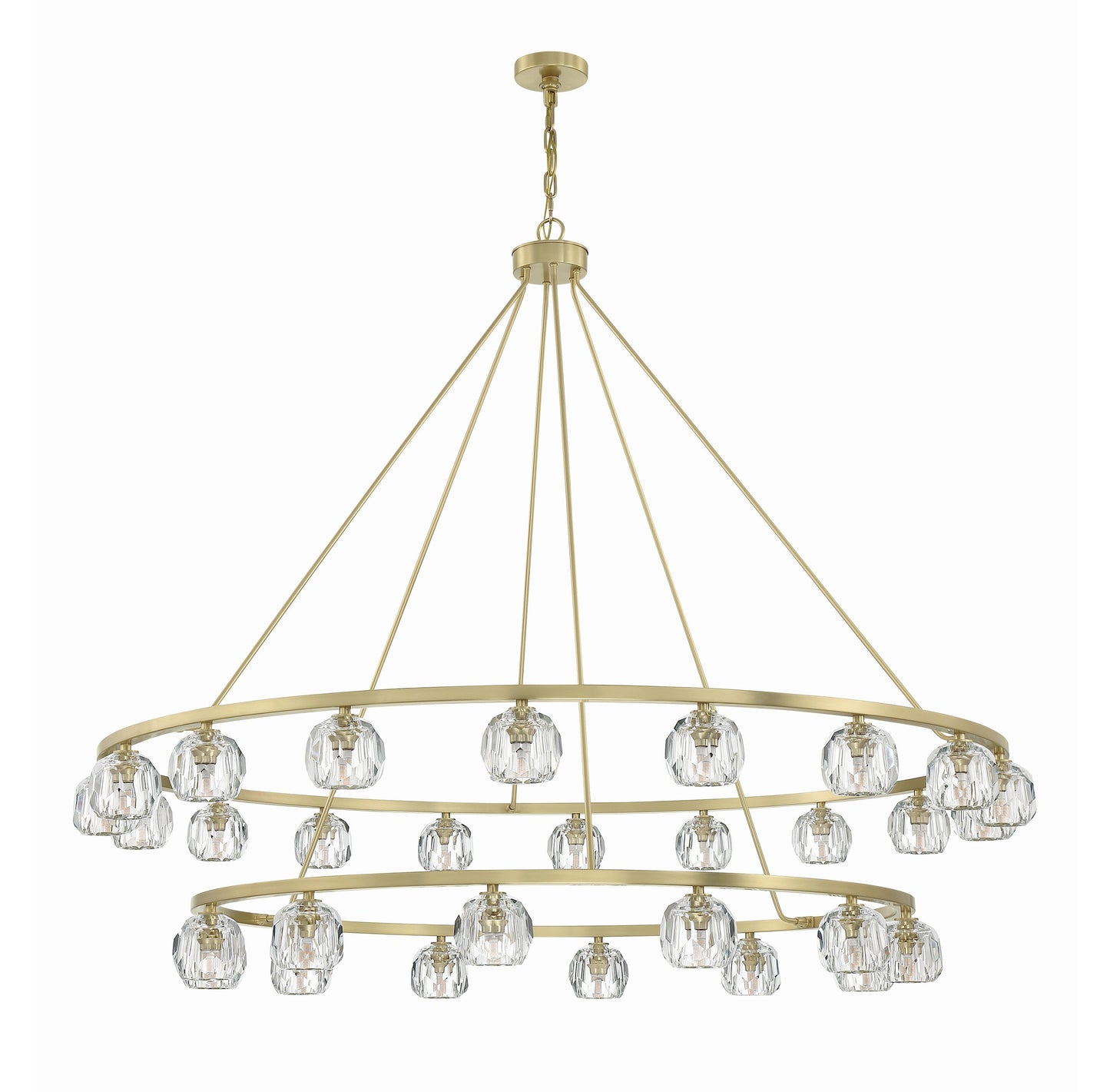 Aragon 30-Light Soft Brass Chandelier, Faceted Cut CrystalBy Crystorama Lighting