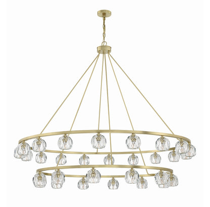 Aragon 30-Light Soft Brass Chandelier, Faceted Cut CrystalBy Crystorama Lighting