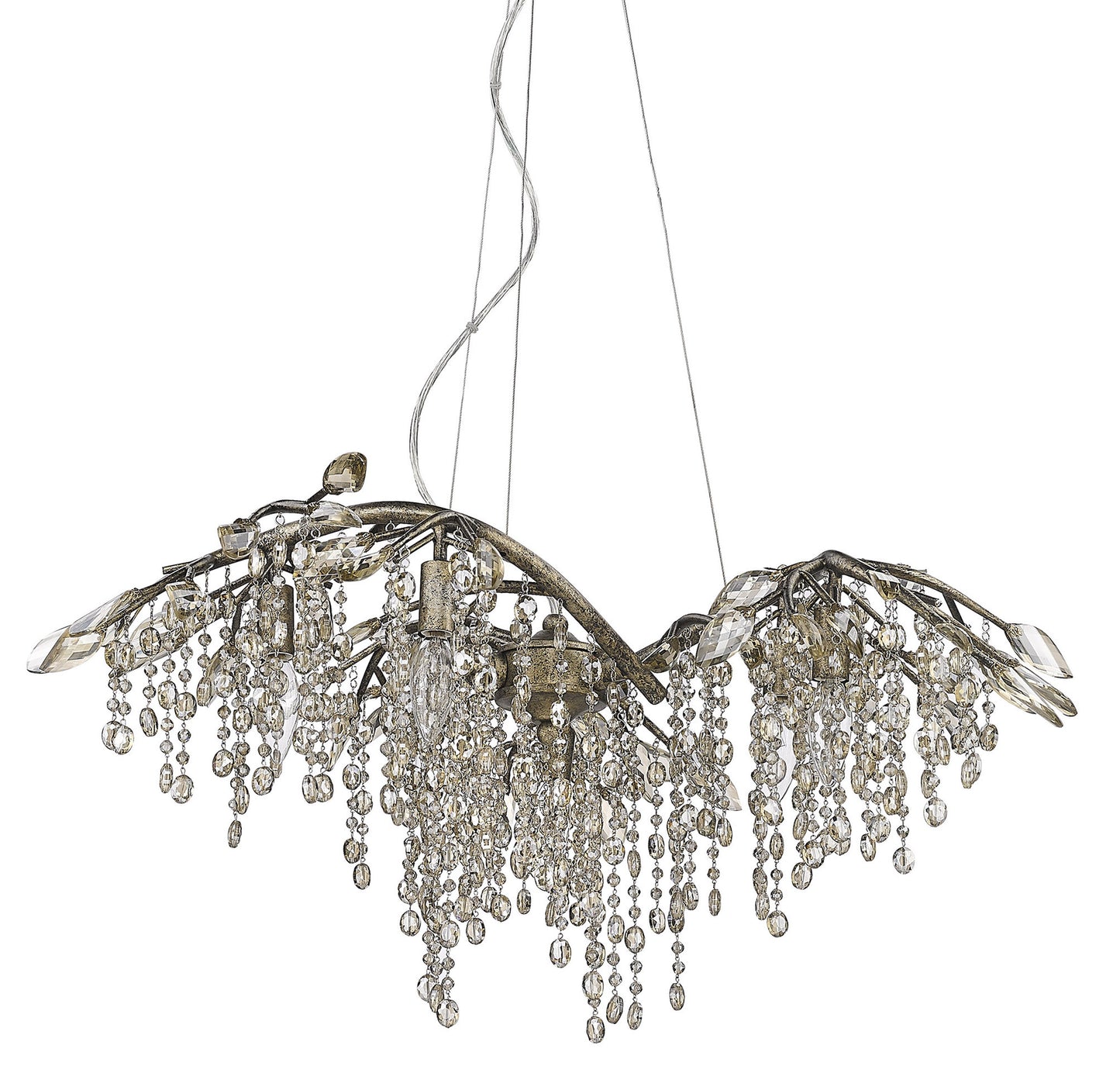 Golden Lighting 9903-6 MG Autumn Twilight 6 Light Chandelier in Mystic GoldBy Golden Lighting