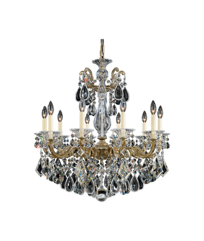 La Scala 10-Light Chandelier in Parchment Bronze With Clear Heritage CrystalBy Schonbek
