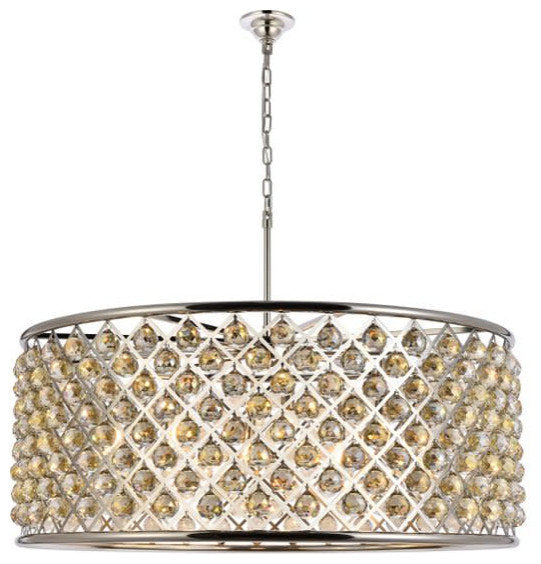 Elegant Lighting 1214G43-GT/RC Madison 10 Light 44"W Crystal Drum - PolishedBy Elegant Furniture & Lighting