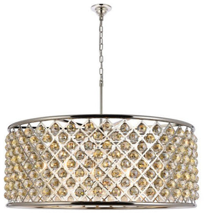 Elegant Lighting 1214G43-GT/RC Madison 10 Light 44"W Crystal Drum - PolishedBy Elegant Furniture & Lighting