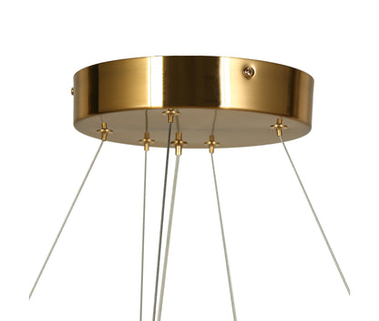 LNC Erinjenks 1-Light 31.5" Modern Textured Glass Chandelier LED, GoldBy LNC