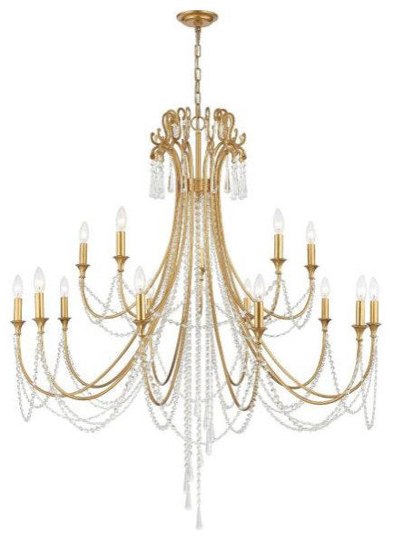 Crystorama arc-1919-ga-cl-mwp-xb-5912-WB Arcadia  15-Light 2-Tier ChandelierBy Crystorama Lighting