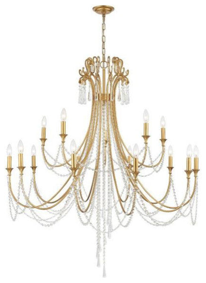 Crystorama arc-1919-ga-cl-mwp-xb-5912-WB Arcadia  15-Light 2-Tier ChandelierBy Crystorama Lighting