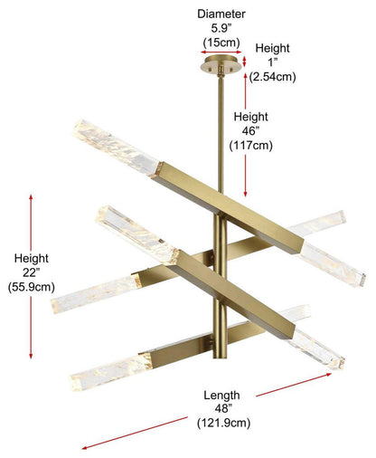 Ari 8 Light Pendant, Satin GoldBy Elegant Furniture & Lighting