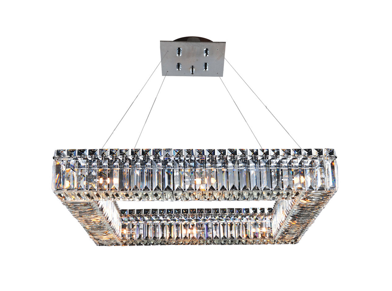 Quadro 12-Light Modern Large Pendant by AllegriBy Allegri Crystal by Kalco Lighting