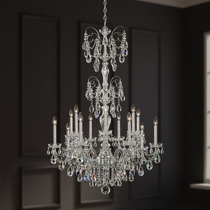 Schonbek St1952N-40S 14 Light Crystal Chandelier, Polished SilverBy Schonbek