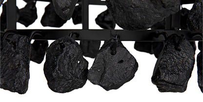 Vulcan Chandelier, Black Steel With Black GlassBy Noir