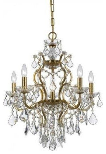 Crystorama Filmore 6 Light Swarovski Crystal Gold Chandelier, Antique GoldBy Crystorama Lighting