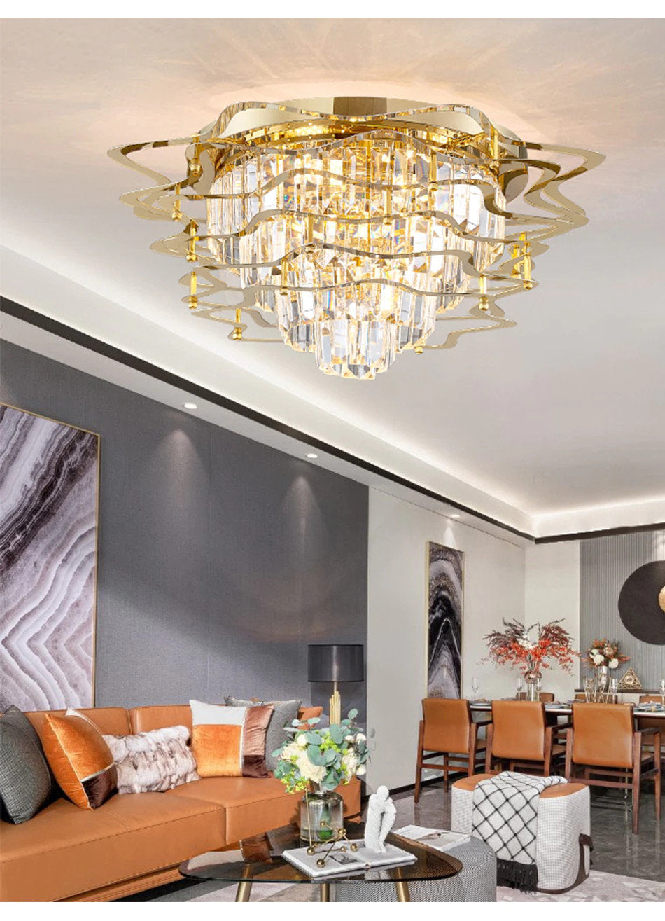 Adelfia | New Luxury Ceiling Chandelier, 31.5''By Miron Demid LLC