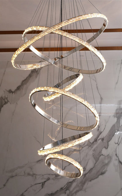 Argento 6-Tier Crystal Ring Modern ChandelierBy MORSALE